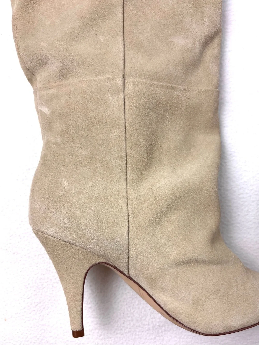 Steve Madden Bellamie Size 10M Tan Suede Knee High Stiletto Tall Slouch Boot